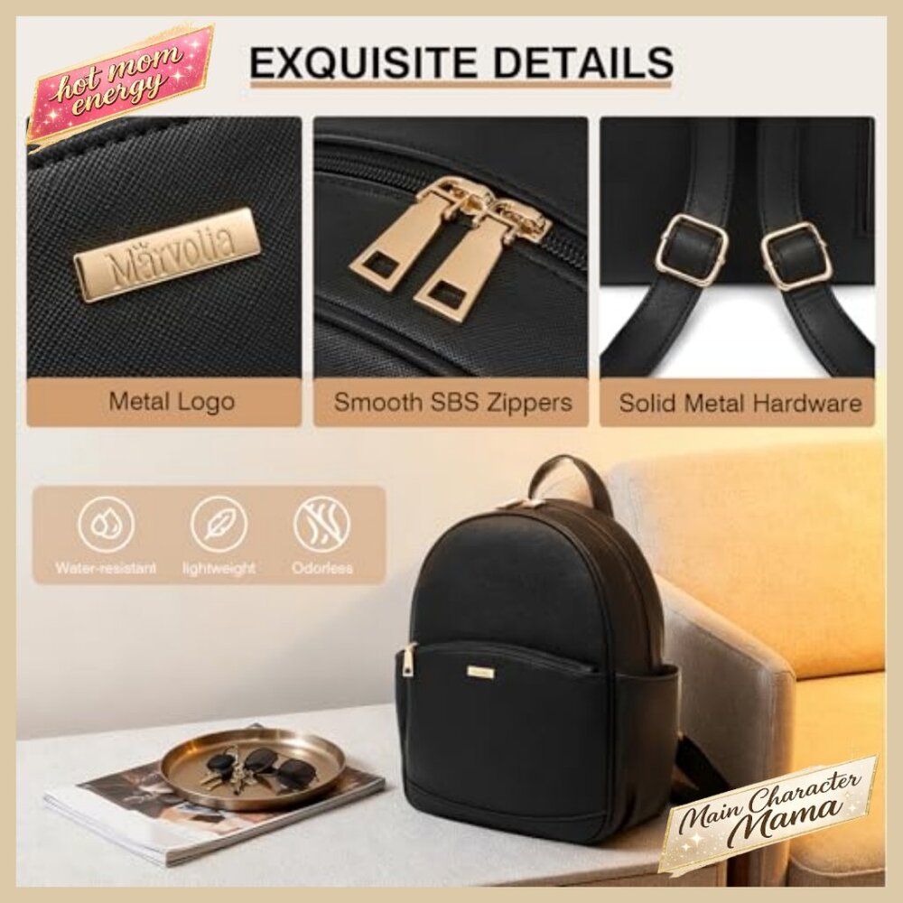 Leather Mini Backpack Classic Elegant Travel Coll… - image 6